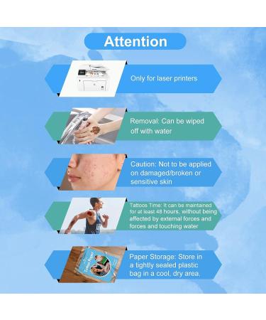 MECOLOUR Printable Temporary Tattoo Paper for Laser Printer - 10 Sheets - Buy Online on GoSupps.com