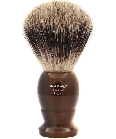 Edwin Jagger 1EJ872 Medium Best Badger Shaving Brush - Imitation Light Horn for Cream or Soap | Premium Men's Grooming Tool - Buy Online on GoSupps.com