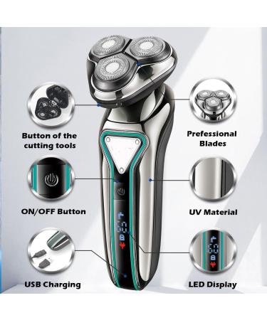 Buy Waterproof Electric Head Shaver for Bald Men - 3D Floating Razor & Beard Trimmer | USB Rechargeable Travel Lock - Black with Box - Buy Online on GoSupps.com