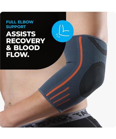 VITTO Elbow Brace - Compression Sleeve for Tennis Elbow & Tendonitis - Grey, Medium - Buy Online on GoSupps.com