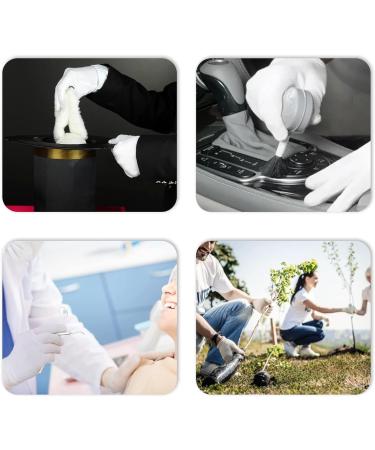 Soft White Gloves White Cotton Moisturizing Gloves 12 Pairs White Works Glove Resuable for Gardening Gloves Jewellery Inspection - Buy Online on GoSupps.com