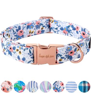 Unique Style Paws Blue Rose Dog Hales Band Cubs and Linen For collar dog wide fly chain dog dog collar tensile band gifts for small medium large dogs xs xs blue rose