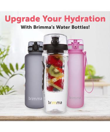 Brimma 32 oz Fruit Infuser Water Bottle - Large Leakproof Plastic Bottle for Gym, Bike, Camping & Travel - Buy Online on GoSupps.com
