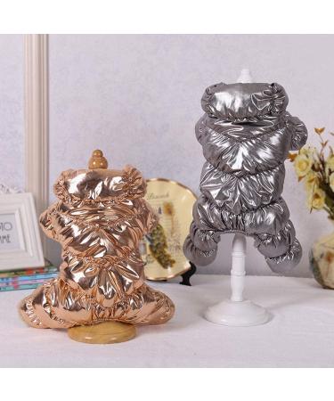 Pet Artist Winter Puppy Dog Coat - Warm Fleece Padded Apparel for Small Dogs - Chest 14 Back Length 11.5 - Silver - Buy Online on GoSupps.com