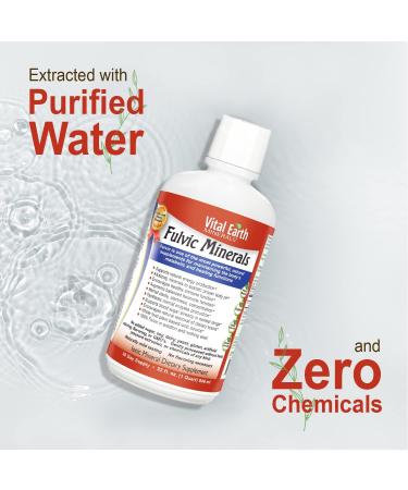 Vital Earth Minerals Fulvic Liquid Trace Mineral Drops 32 Fl Oz - Pure Fulvic Acid Supplement from Humic - Chemical Free Extracted with Purified Water - Unflavored - Pack of 1 - Buy Online on GoSupps.com