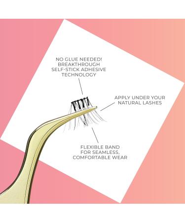 KISS imPRESS False Eyelashes - Airy Wispy Lash Clusters 12mm-14mm 12 Pre-Bonded Falsies Contact Lens Friendly Easy Application & Reusable Strip Lashes - Buy Online on GoSupps.com