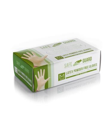 Safeguard unisex adult Latex Gloves, Box, Medium ,100 Count (Pack of 1) Medium (100 Count)