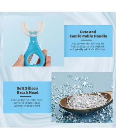 4Pcs Kids Toothbrush U Shaped Toothbrush Kids Baby Toddler Toothbrush with Food Grade Soft Silicone Brush Head 360 Oral Teeth Cleaning U-Shaped Toothbrushes for Toddlers Kids - Buy Online on GoSupps.com