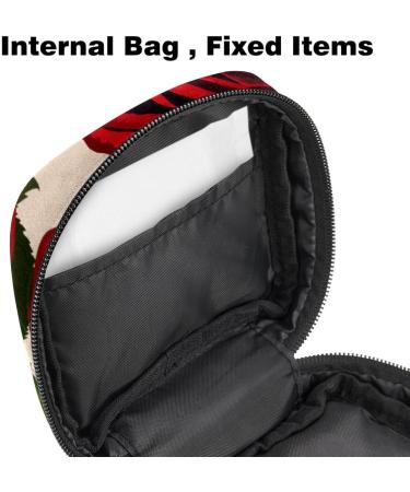 Shop Retro Red Rose Portable Women's Bags for Menstrual Cups & Pads - Perfect for Teens! - Buy Online on GoSupps.com