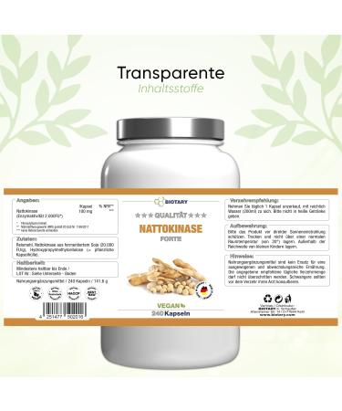 Nattokinase 240 Capsules - High-Dose 100 mg (20 000 FU/g) - 8 Month Supply - Vegan & GMO-Free - Lab-Tested & Additive-Free - Buy Online on GoSupps.com