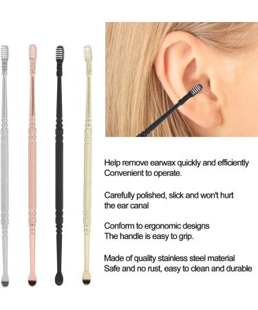 Earwax Removal Kit 4 Colors Stainless Steel Double Head Ear Spoon 360 Spiral Earwax Remover Cleaning Tool for Earwax Removal - Buy Online on GoSupps.com