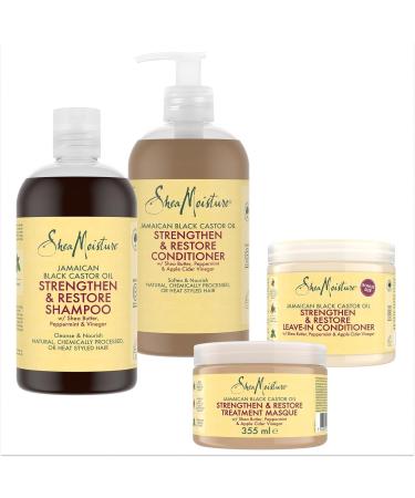 Unilever SheaMoisture Set for curly chemically treated or heatstyled hair Jamaican Black Castor Oil Shampoo 1x384 ml Conditioner 1x384 ml Treatment Mask 1x355 ml LeaveIn Conditioner 1x431 ml