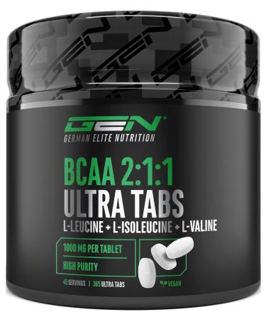 BCAA Ultra Tabs - 365 Comprim s avec 1000 mg de BCAA par Comprim - Ratio Optimal 2:1:1 - Complexe d Acides Amin s base de Leucine Isoleucine & Valine - Vegan