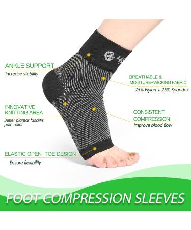 Plantar Fasciitis Relief Kit: Compression Sleeves, Heel Cups, Arch Supports, Gel Inserts & Massage Ball - L-XL - Buy Online on GoSupps.com