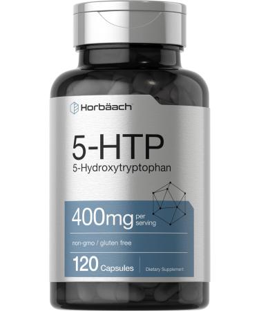 5HTP 400mg Capsules | 120 Capsules | 5-HTP Extra Strength Supplement | Non-GMO, Gluten Free | 5 Hydroxytryptophan | by Horbaach - Buy Online on GoSupps.com