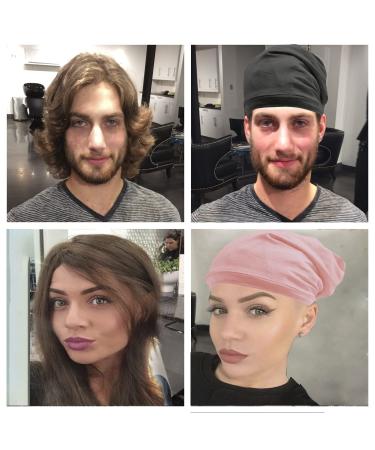 Silk Satin Bonnet Hair Wrap - 2 Pcs Set for Men and Women | Adjustable Sleep Cap for Curly Hair | Silk Lined Night Caps - Large Black+Red - Buy Online on GoSupps.com