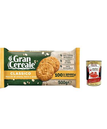Italian Gourmet E.R. Mulino Bianco Gran Cereale Classico 6-pack of multi-grain cereals 500g + Italian Gourmet Polpa 400g