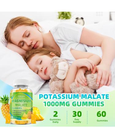 Magnesium Malate Gummies 1000mg Chewable Magnesium Malate Supplements with CoQ10 L-Theanine & Vitamin B6 for Energy Boost & Muscle Health Sugar-Free/Vegan Pineapple Flavor 60 Count Pineapple 60 Count (Pack of 1) - Buy Online on GoSupps.com