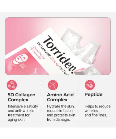 Buy Torriden CELLMAZING Low Molecular Collagen Firming Gel Sheet Mask - 4 Sheets | Anti-Wrinkle & Pore Minimizing | Intense Hydration | Cruelty Free | International Shipping - Buy Online on GoSupps.com
