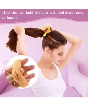Boobeen 12 Pack Thick Hair Ties for Curly Hair - Seamless Large Hair Elastics for Women - Coloured Stretch Rubber Bands - Buy Online on GoSupps.com