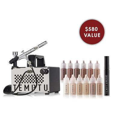 TEMPTU S-One Airbrush Makeup System Kit - Professional Grade Set for Makeup Artists - Includes Foundation Starter Set & Cleaning Kit - Lightweight & Travel-Friendly - 15-Piece Premier Set - Buy Online on GoSupps.com