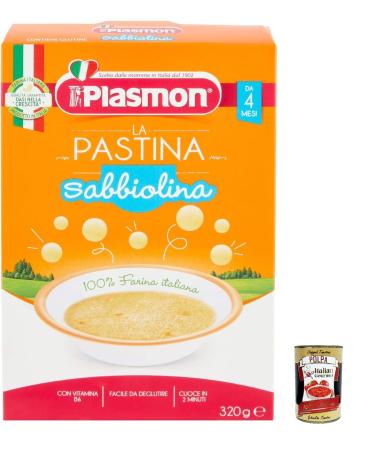 Italian Gourmet E.R. Sabbiolina Plasmon Pasta 320g from 4 months + Pulpa Italian Gourmet Pulpa 400g Pack of 6