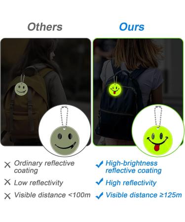 30 Smiley Light Safety Reflectors for Kids - Ideal for School Bags & Jackets | Birthday Party Gift - Buy Online on GoSupps.com
