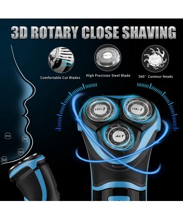 MAX-T Electric Shaver for Men - Cordless, Waterproof Rotary Razor with Travel Case & Trimmer - Ideal Gift for DadBoyfriend - Buy Online on GoSupps.com