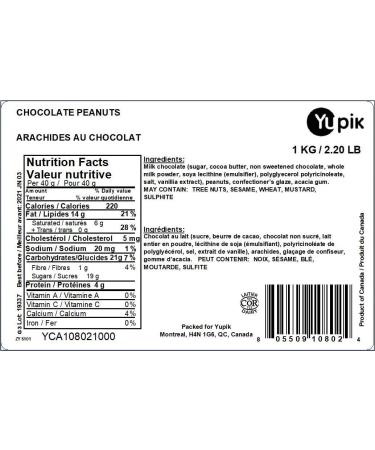 Yupik Chocolate Peanuts 1Kg 1 kg (Pack of 1) - Buy Online on GoSupps.com