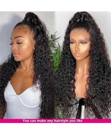 Lace Front Water Wave Human Hair Wig 28 HD Transparent Lace Frontal Wig 180% Density Pre Plucked with Baby Hair - 28 Inch - Buy Online on GoSupps.com