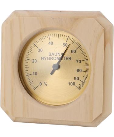 Wooden Sauna Hygrothermograph - Accurate 5% Wall-Mounted Pine Thermometer Hygrometer for Sauna - Buy Online on GoSupps.com