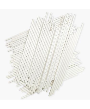 100 Count 6 INCH White Paper Lollipop Sticks,Cake Pop Sticks,Sucker Sticks for Cookies,Rainbow Candy,Chocolate,Cake Topper 6 Inch (Pack of 100)