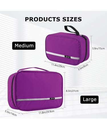 Homchen Waterproof Hanging Travel Toiletry Bag - Portable Cosmetic Wash Bag for Men and Women (Purple, M) - Buy Online on GoSupps.com