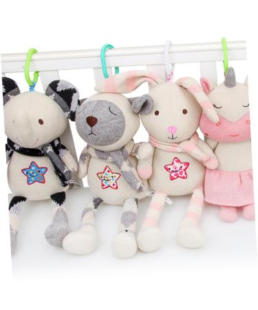 Abaodam Animal Design Pummeluff Cuddly Tier Music Box | Soft Hanging Toy for Baby | Soothing Doll & Bell Shaker for Newborns - Buy Online on GoSupps.com
