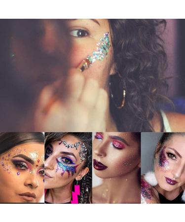 Hemoer 12 Colographic Sequins - 12g Cosmetic Quality for Face Body Hair & Art - Perfect for Festivals & Parties - 144g Total - Buy Online on GoSupps.com