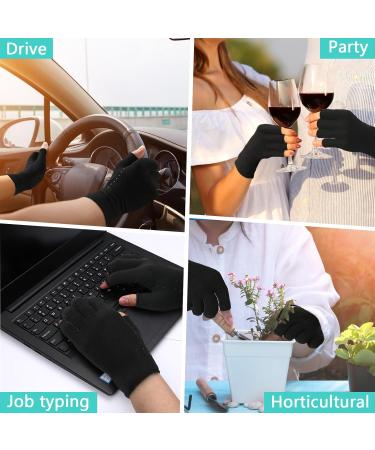 Compression Gloves for Arthritis Pain Relief - Anti-Slip Fingerless Gloves for Men & Women - Carpal Tunnel Support (Medium Black - Buy Online on GoSupps.com