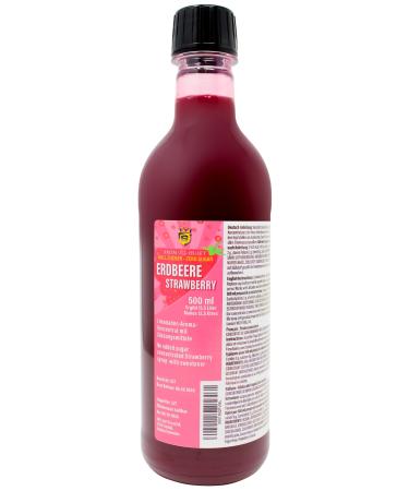 Zero strawberry beverage syrup |500 ml result in 12.5 liters |Strawberry Limonade concentrate without preservatives |Carbohydrate arm |Sugar -free |Soft drink |For all water bubblers |without dyes - Buy Online on GoSupps.com