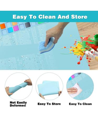 Silicone Craft Mat Set - 20x16 Non-Stick Painting Mat with Cleaning Cup, Brushes, and Sponge - Ideal for Crafts, Painting, Clay, Play-Doh - Buy Online on GoSupps.com