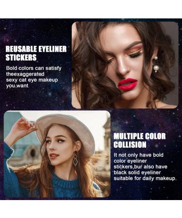 Aaiffey Reusable Eyeliner and Eyelash Sticker Set - Waterproof Natural Glitter Lashes - Easy to Apply and Remove (4 Colors) - Buy Online on GoSupps.com