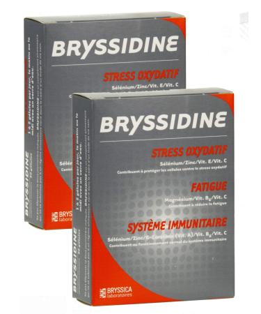 Bryssidine - Oxidative Stress Fatigue Immune System - Selenium Zinc Vit E Vit C Magnesium Vit B - Pack of 2 Boxes of 30 Capsules