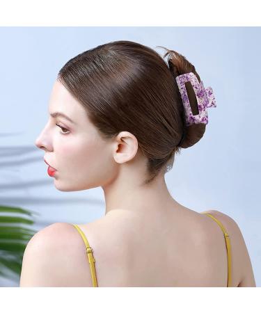 Deviegath 10 Pack Celluloid Rectangular Hair Claw Clips for Women and Girls - Buy Online on GoSupps.com