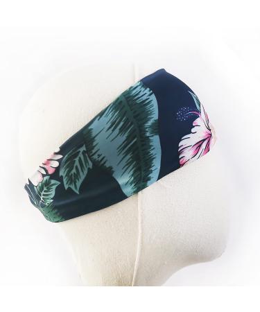 Lin's Liliana Outdoor Sports Headband Sweatband Hairbands Elastic for Jogging Hiking Cycling Summer Bandana Dark Blue