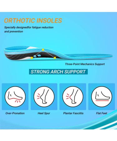 VALSOLE Plantar Fasciitis Insoles - Arch Support Orthotic Insoles for Flat Feet - Metatarsalgia, Overpronation, Heel Pain - UK-10-29cm Blue - Buy Online on GoSupps.com