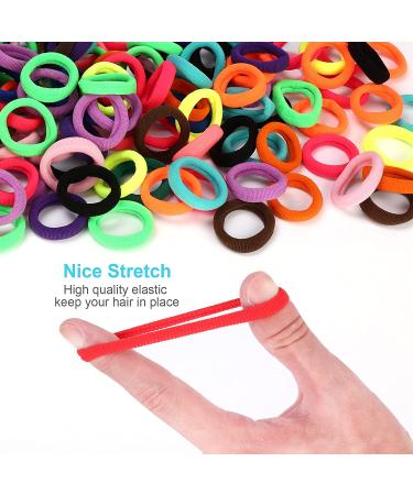 300PCS Toddler Kids Hair Ties - Soft Cotton Ponytail Holders - Elastic Bands for Babies - 1.1 Inch Diameter - 15 Colors by Qarwayoc - Buy Online on GoSupps.com