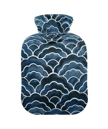 Hot water bottles with cover Japanese wave hot water bag for pain relief menstrual cramps feet and bed warmer 2 liters