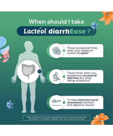 Lact ol diarrhEase- a Safe, Drug Free and clinically Tested postbiotic Strain That Helps soothes Occasional Digestive Upset and Shortens The Duration of Occasional Diarrhea, 24 Count - Buy Online on GoSupps.com
