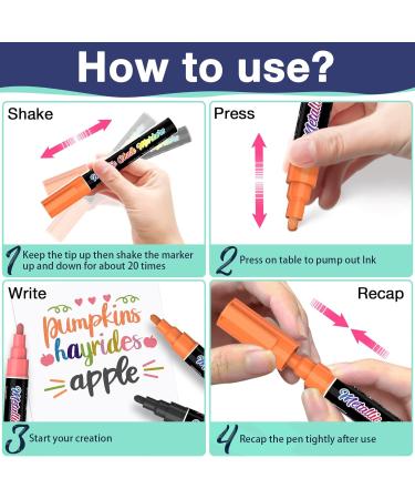 10 Metallic Liquid Chalk Markers - Erasable Pens for Chalkboard, Glass, Blackboard - Washable Window Markers - Includes 10 Metallic Colors - Buy Online on GoSupps.com
