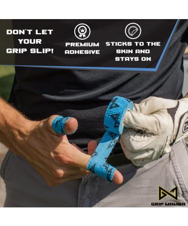 Grip Mamba Elastic Athletic Finger Tape 1 Wide - 3 Roll Pack Blue | Premium Adhesive for Hand & Thumb Protection, Enhanced Grip | Ideal for Sports, Golf, Tennis, BJJ, Basketball, Climbing - Buy Online on GoSupps.com