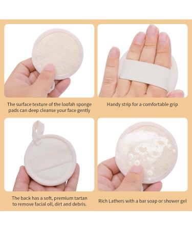 Sibba Face Scrubber Exfoliator Set - 4 Mini Facial Sponges & Loofah Brushes for Clean Skin | Makeup Remover & Exfoliating Pads | Ideal for Men & Women - Buy Online on GoSupps.com