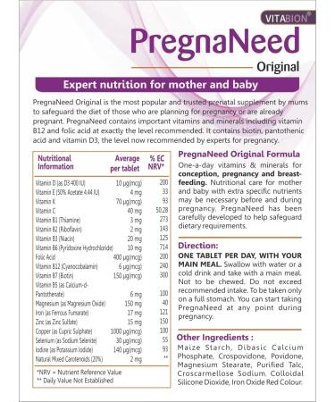 PregnaNeed Original Pregnancy Multivitamin - 3 Month Supply for Conception, Pregnancy, and Breastfeeding - Buy Online on GoSupps.com